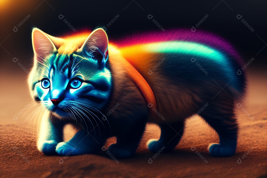 Ilustração gato, arte chinesa generativo AI