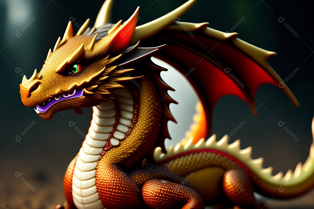 Ilustração dragão voador, arte chinesa generativo AI