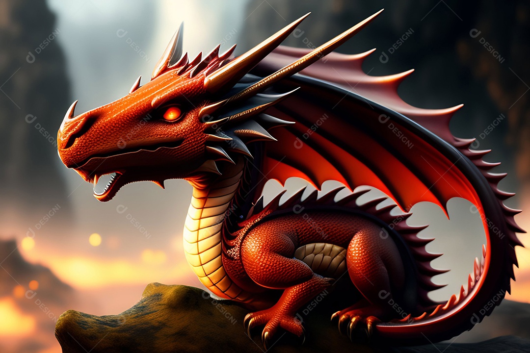 Ilustração dragão voador, arte chinesa generativo AI