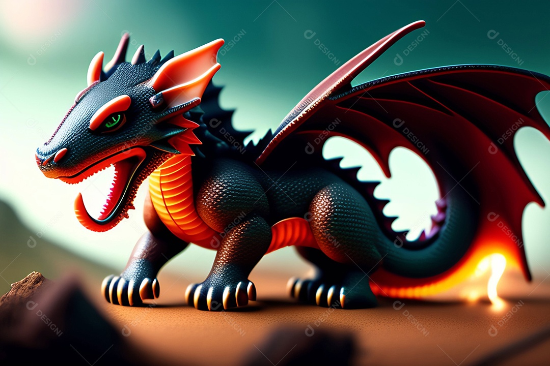 Ilustração dragão voador, arte chinesa generativo AI