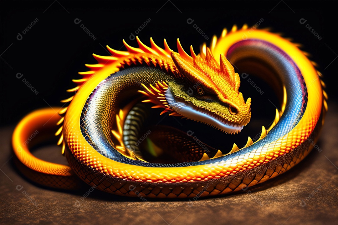 Ilustração dragão voador, arte chinesa generativo AI