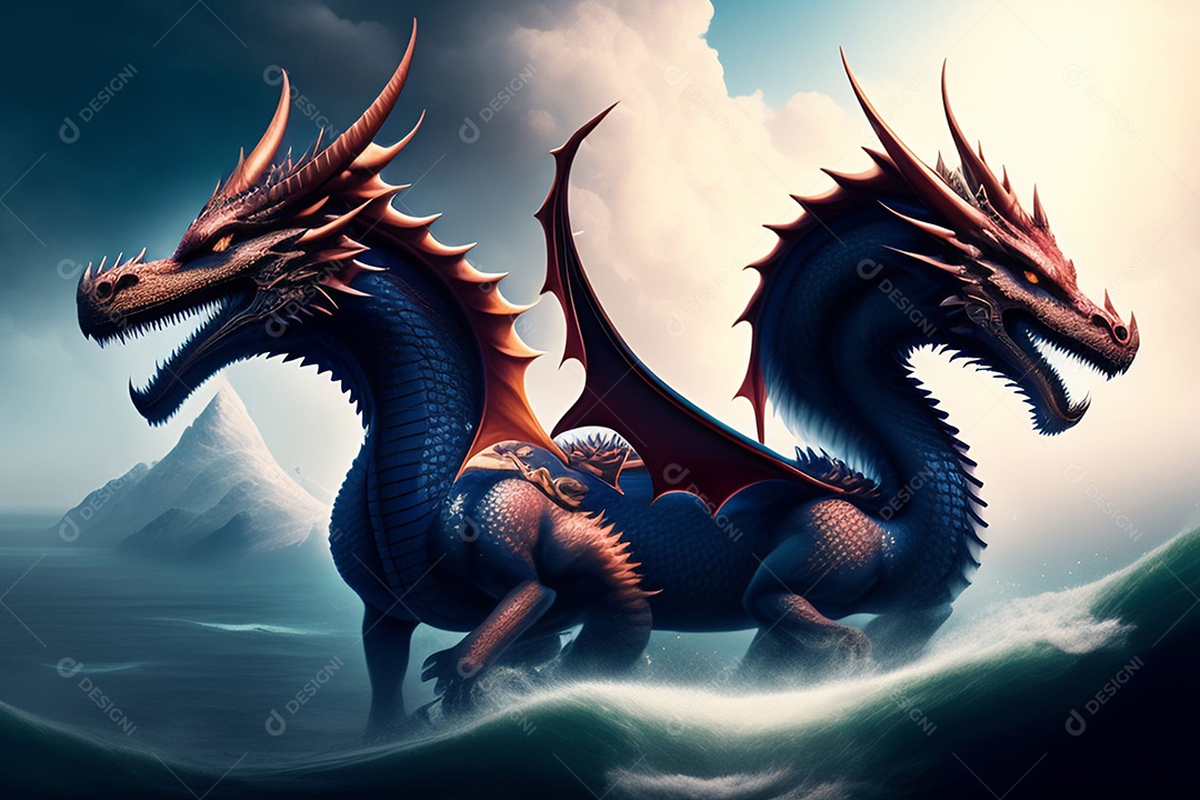 Ilustração dragão voador, arte chinesa generativo AI