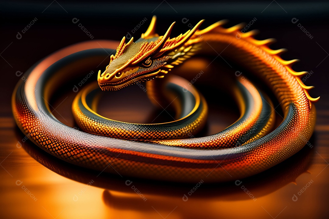 Ilustração dragão voador, arte chinesa generativo AI