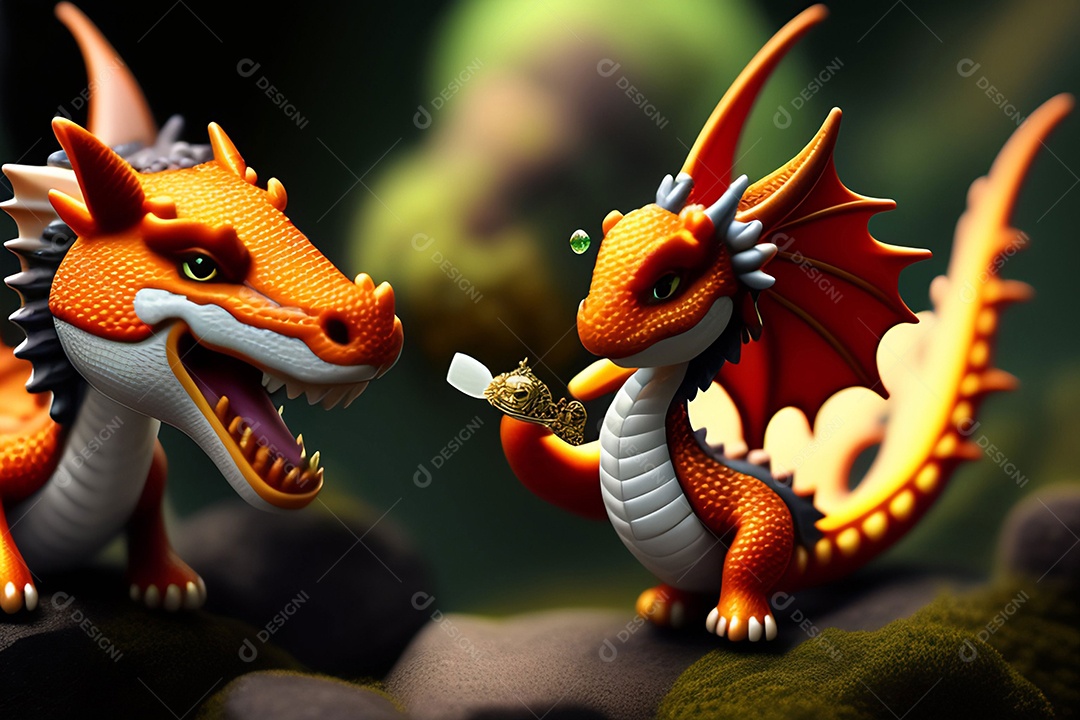 Ilustração dragão voador, arte chinesa generativo AI