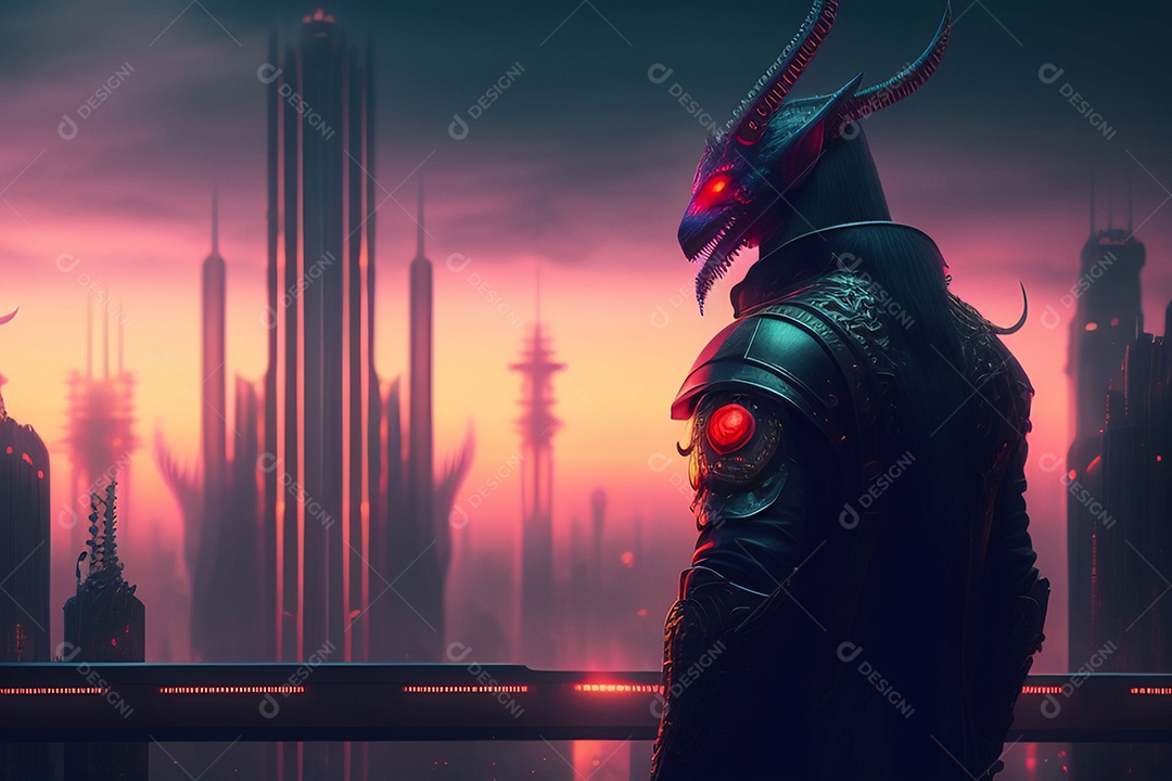 Ilustração dragão colorido voador, generativo IA