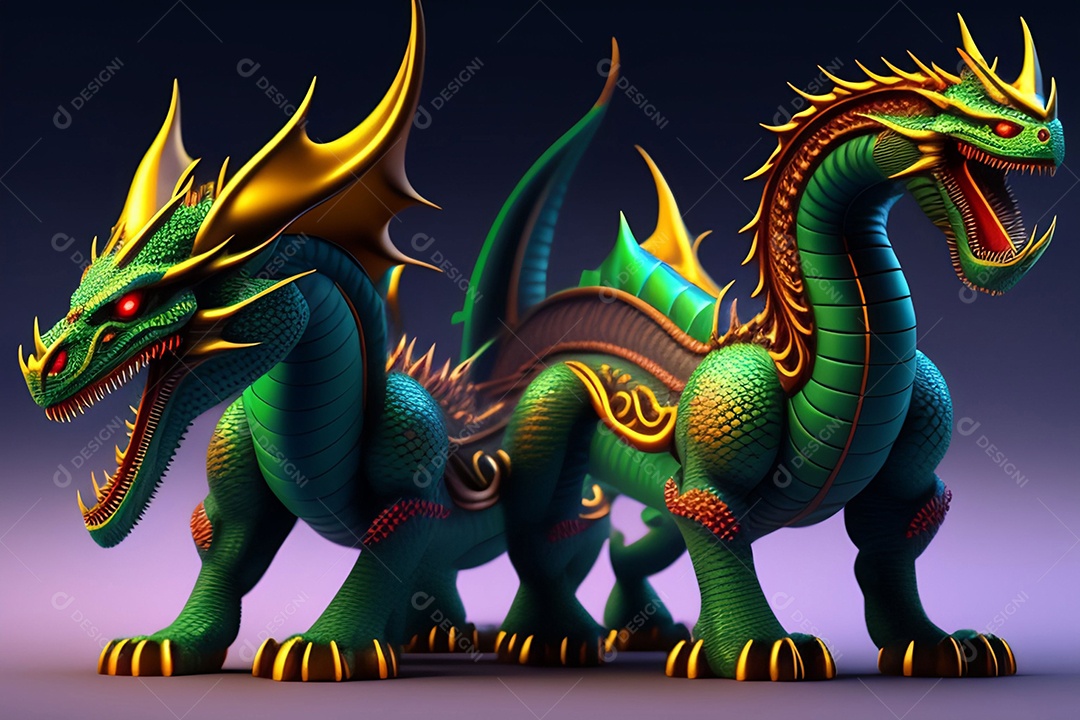 Ilustração dragão colorido voador, generativo IA