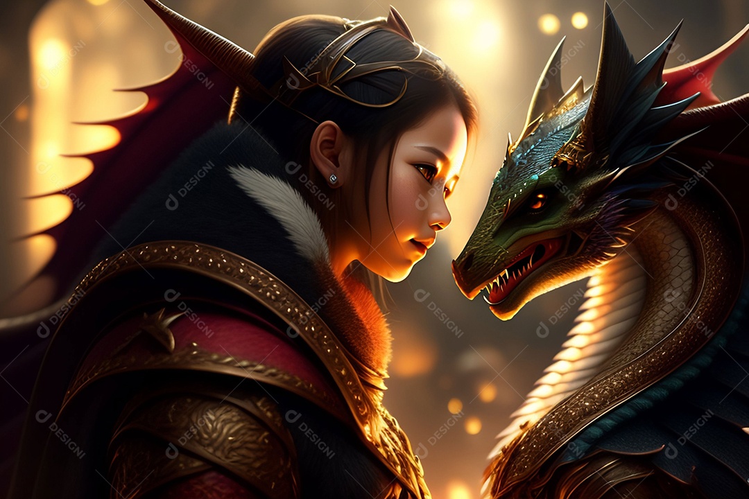 Ilustração dragão colorido voador, generativo IA