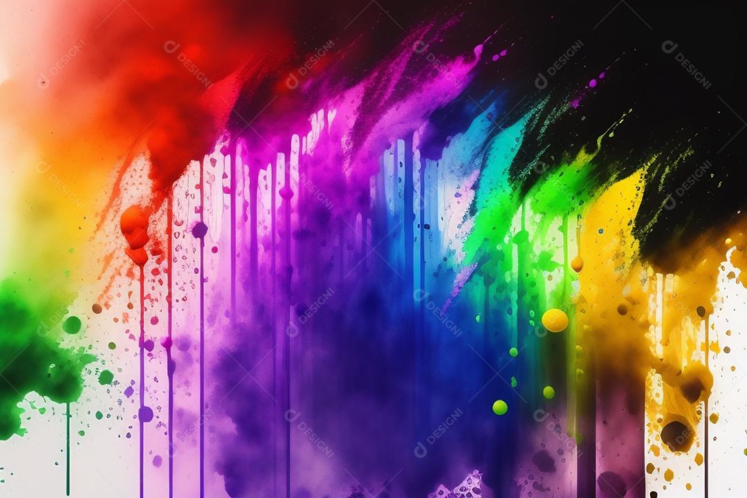 Ilustração de explosão de aquarela colorida