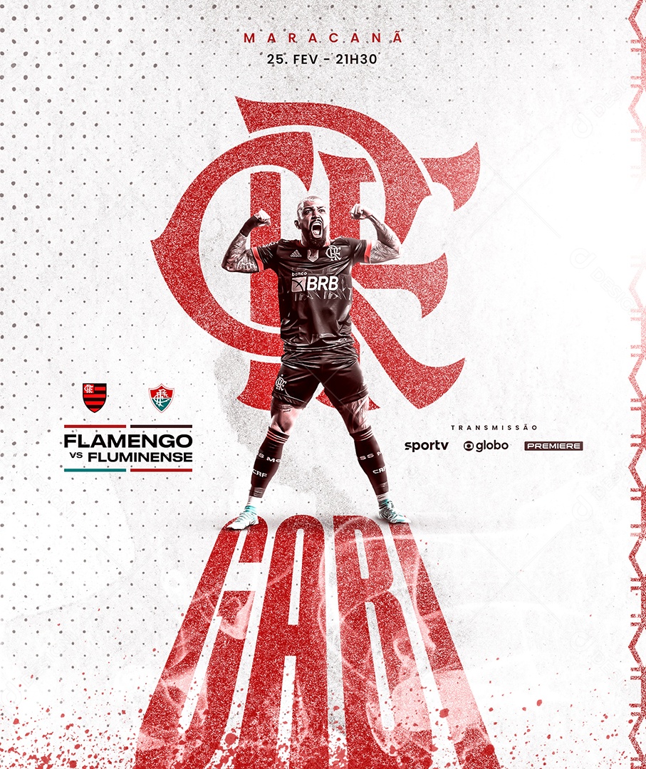 Futebol Flamengo Vs Fluminense Carioca Serie Social Media PSD Editável