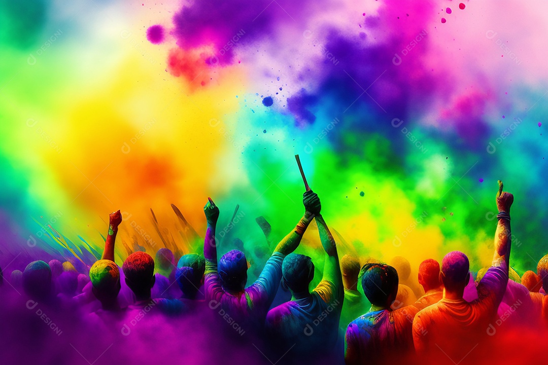 Ilustração de um festival de cores