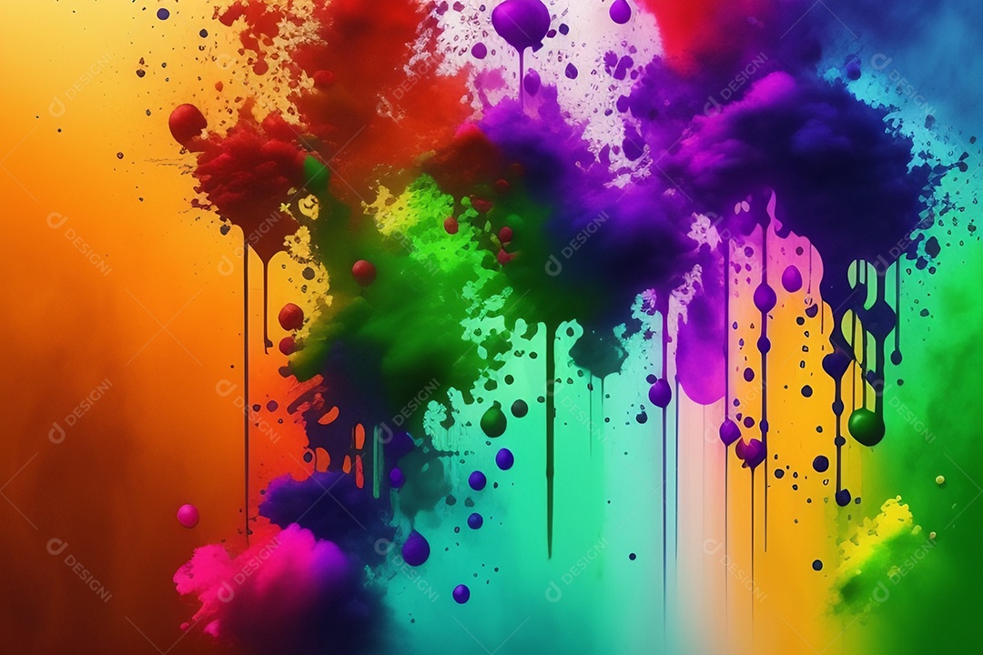 Ilustração de uma explosão de aquarela colorida