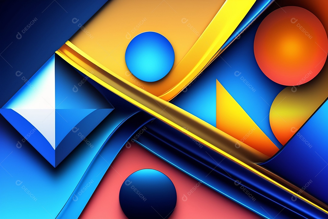 Fundo abstrato azul amarelo laranja design