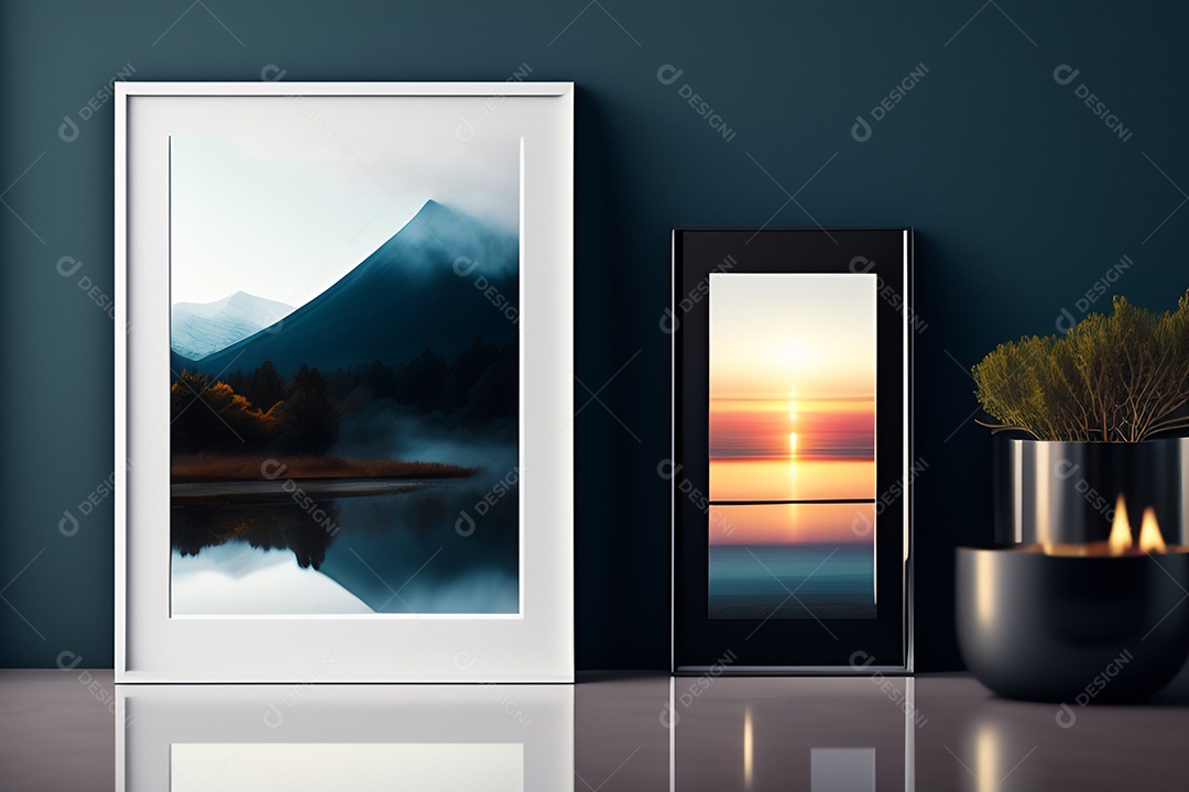 Ilustração de lindos quadros decorativos