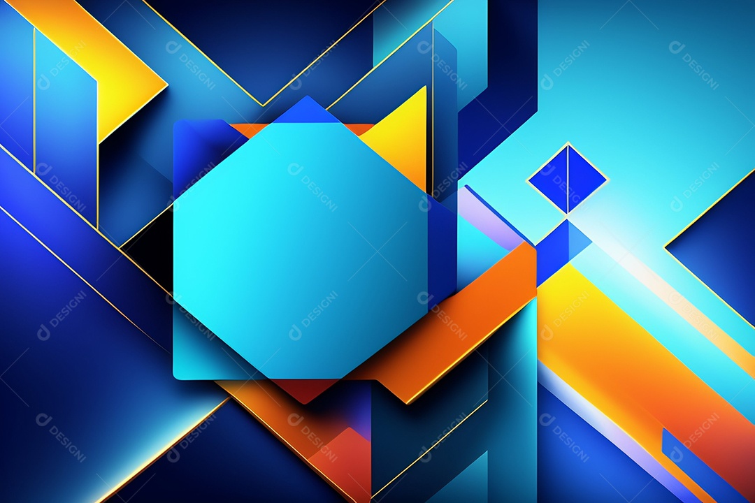 Fundo abstrato azul amarelo laranja design