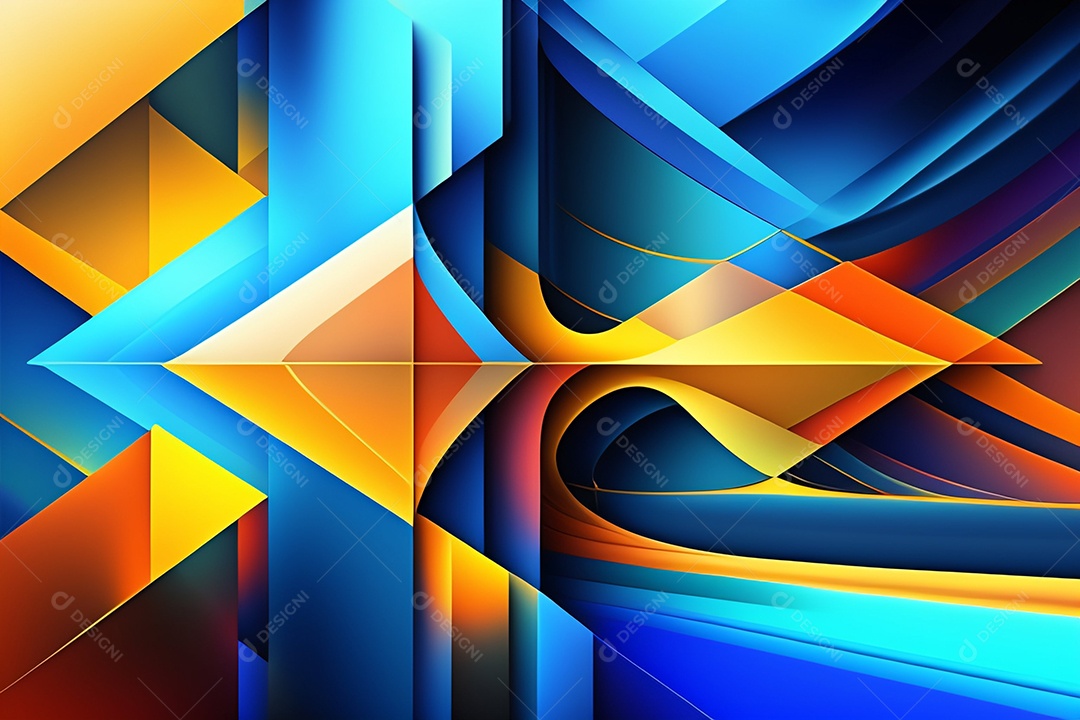 Fundo abstrato azul amarelo laranja design