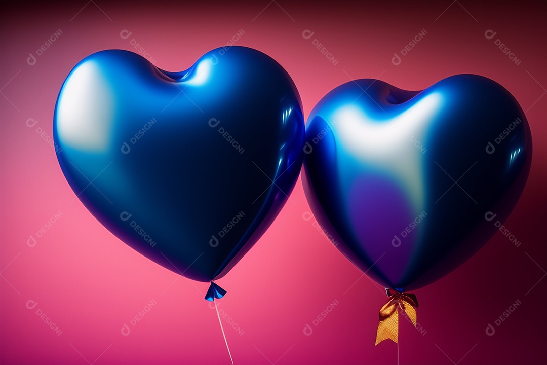 Ilustração de lindos balões azuis em fundo vermelho