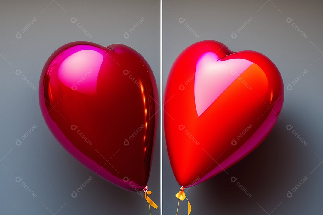 Ilustração de um casal de balões vermelhos