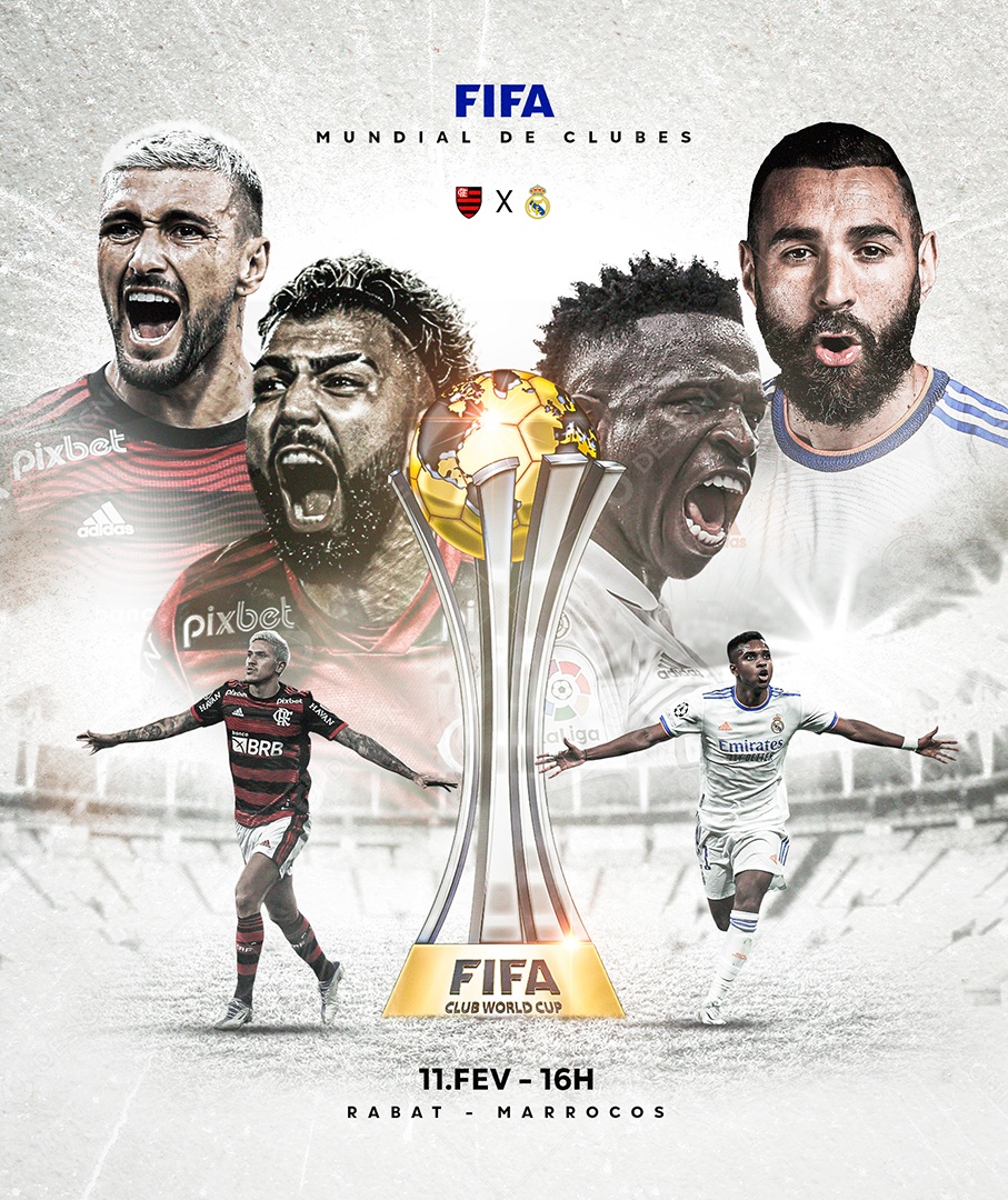 Fifa Mundial de Clubes Flamengo x Real Madri Futebol Social Media PSD Editável