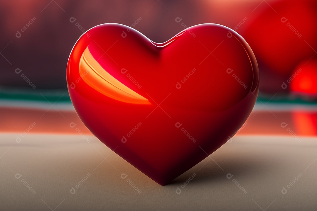 Coração vermelho brilhante