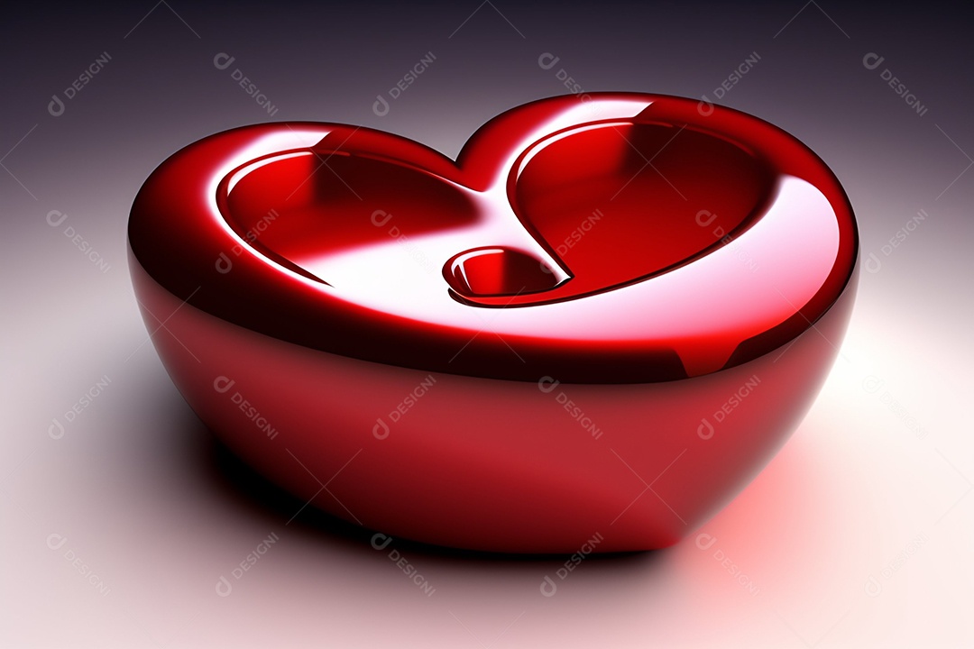 Coração vermelho e fundo branco