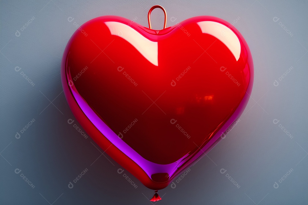 Grande coração vermelho brilhante