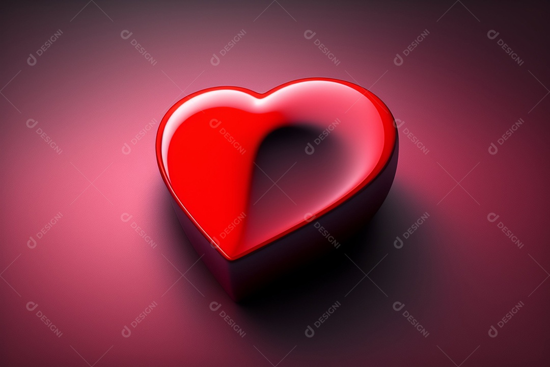 Lindo coração vermelho com sombra