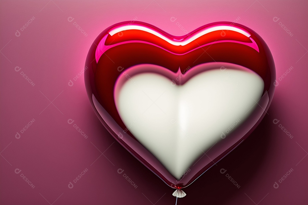 Lindo coração vermelho com sombra