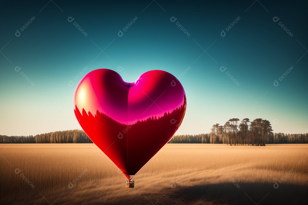 Lindo balão vermelho de coração