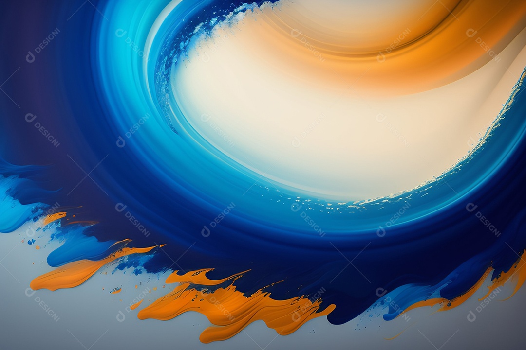 Background ondas azuis e laranja