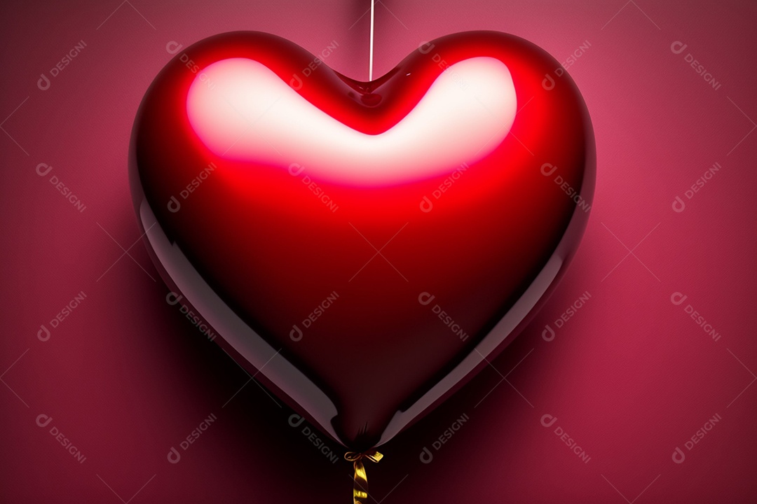 Lindo balão vermelho brilhante