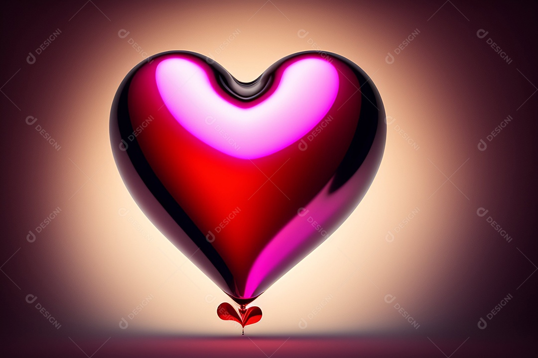 Lindo coração rosa brilhante