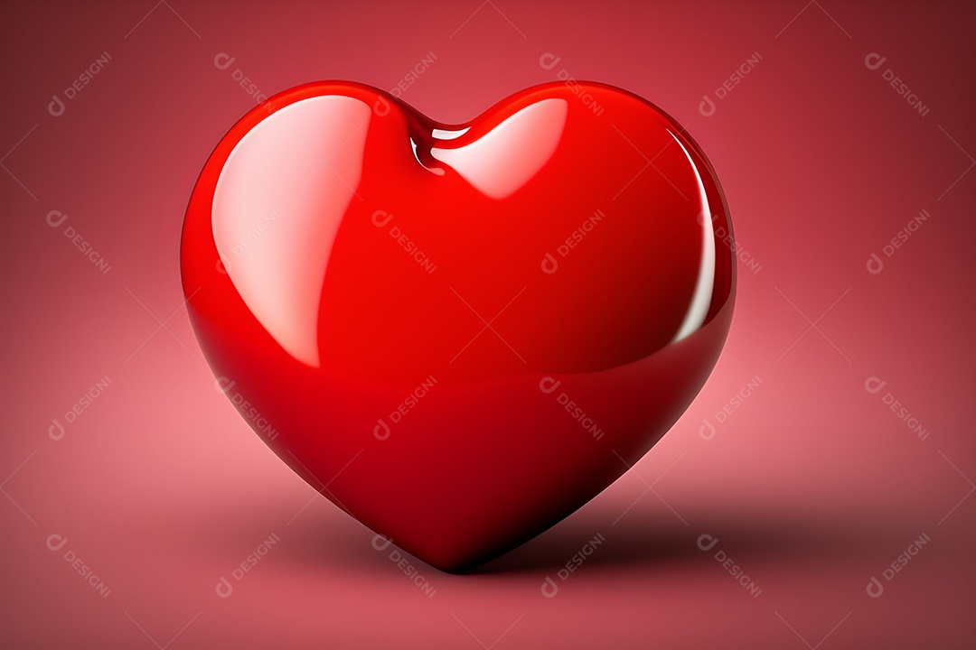 Grande coração vermelho brilhante