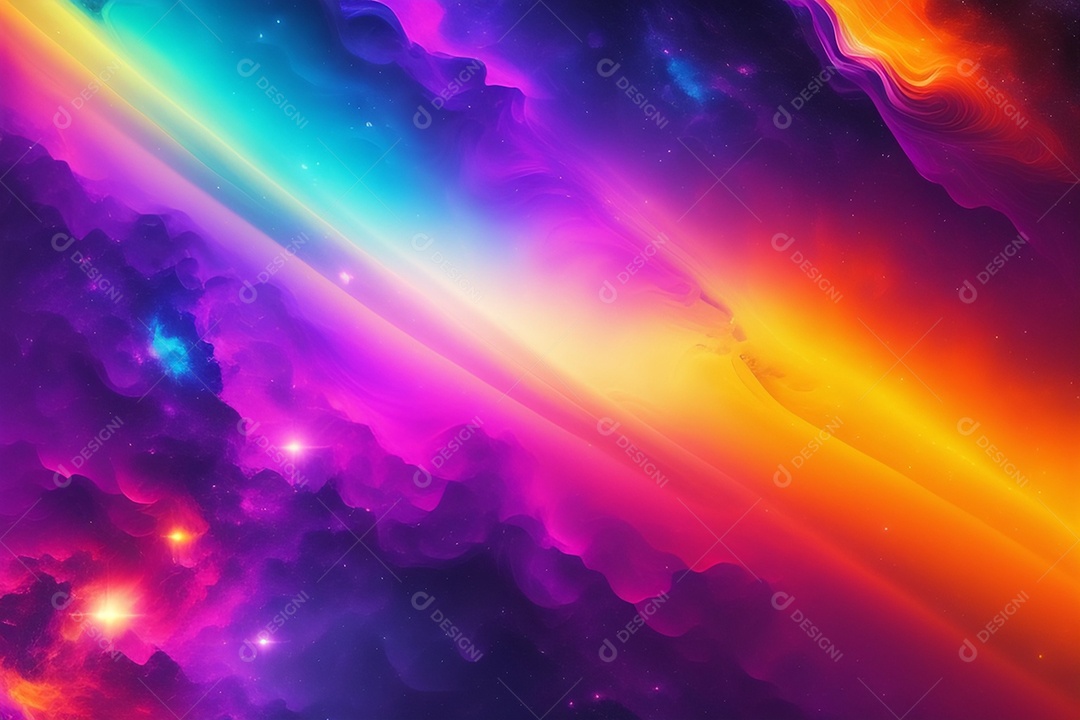 Estrelas e nuvens coloridas da galáxia nebular como papel de parede do universo