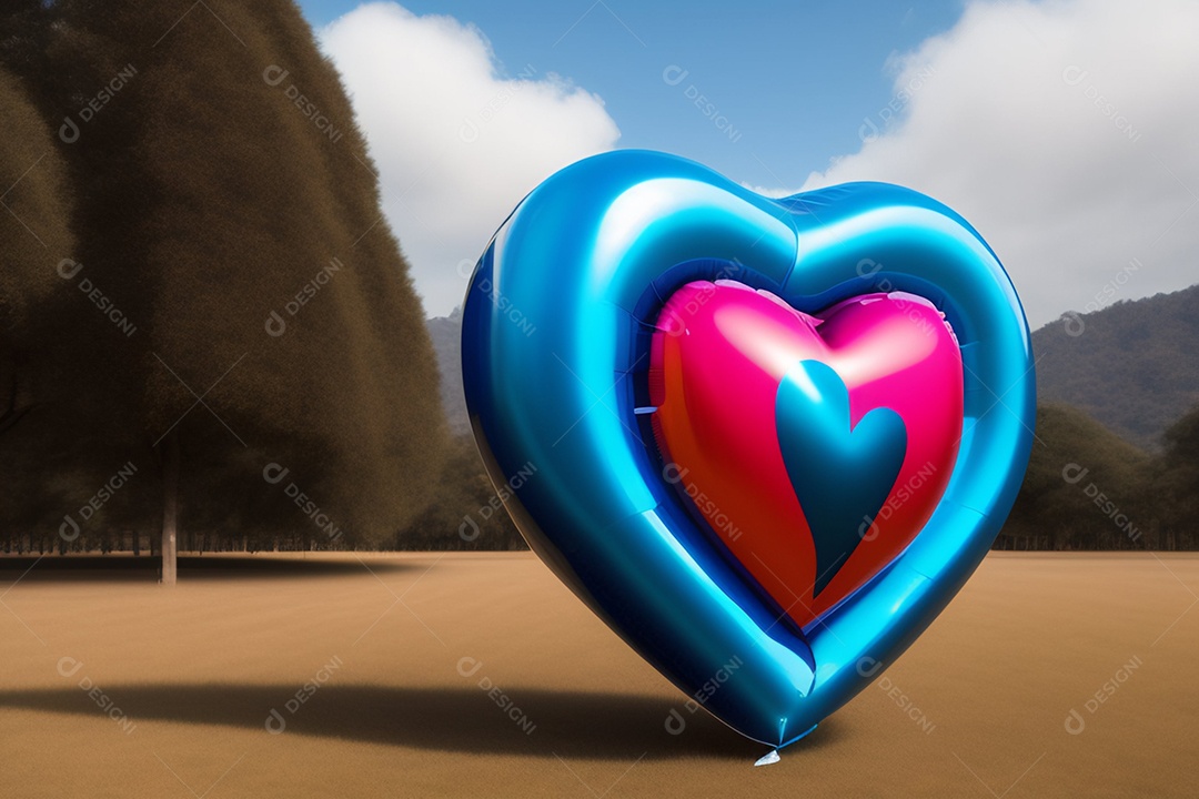 Grande coração azul
