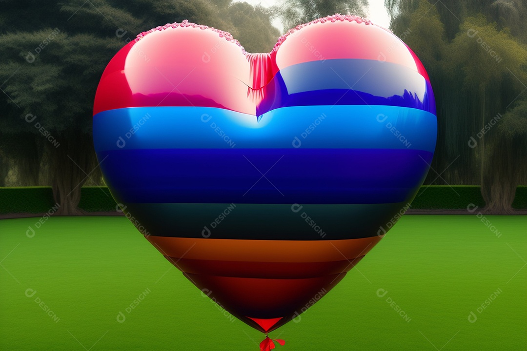 Grande coração colorido brilhante