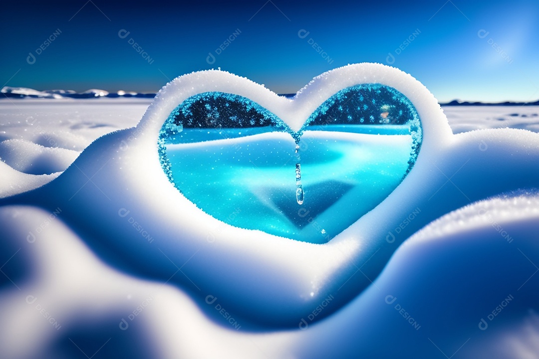 Coração de gelo em meio do coração