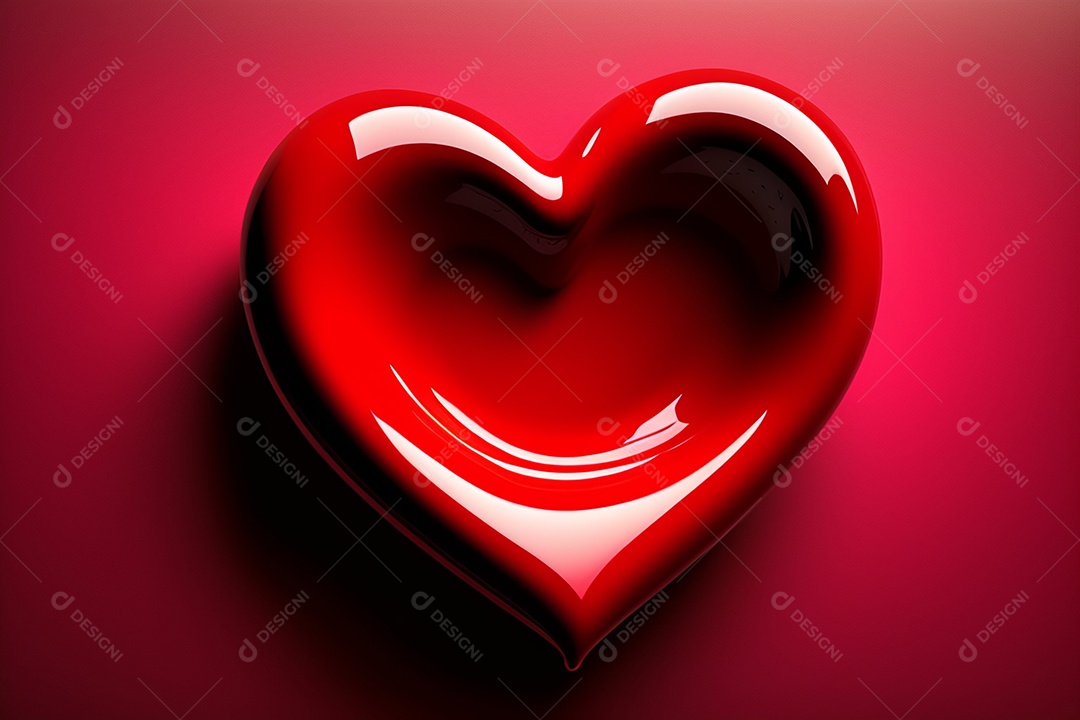 Lindo coração vermelho brilhante