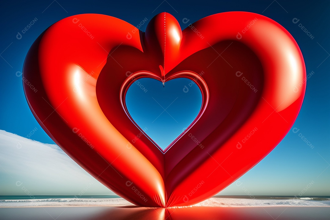 Coração vermelho grande brilhante