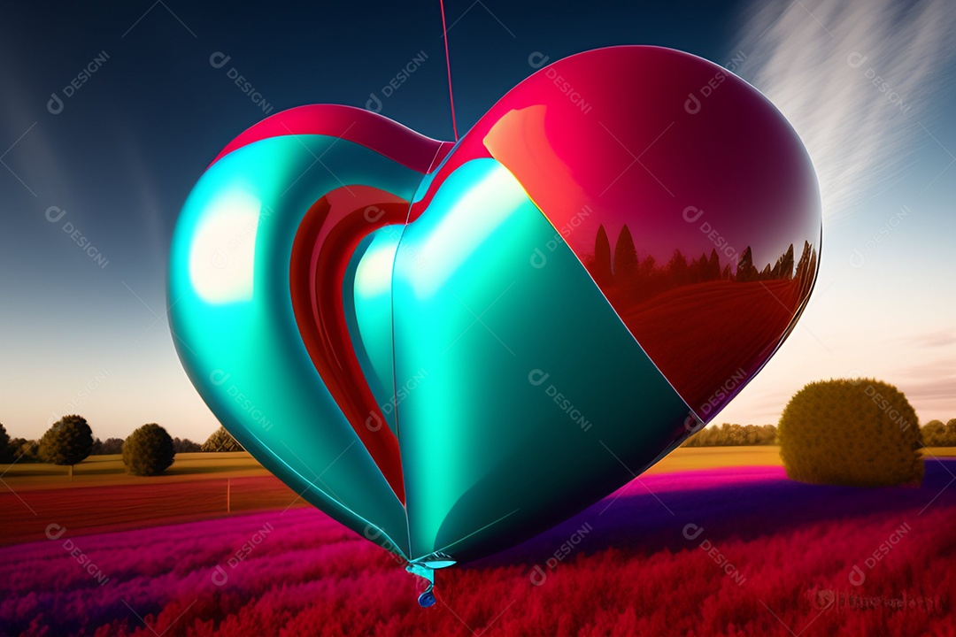 Coração vermelho grande brilhante