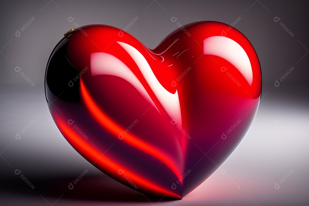 Coração vermelho brilhante