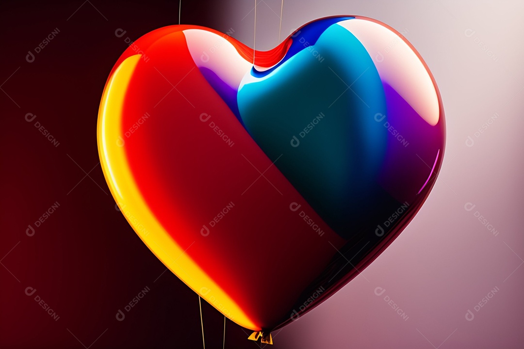 Coração colorido brilhante