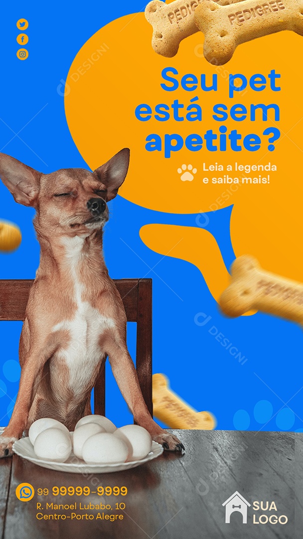 Story Seu Pet Está sem Apetite Petshop Social Media PSD Editável