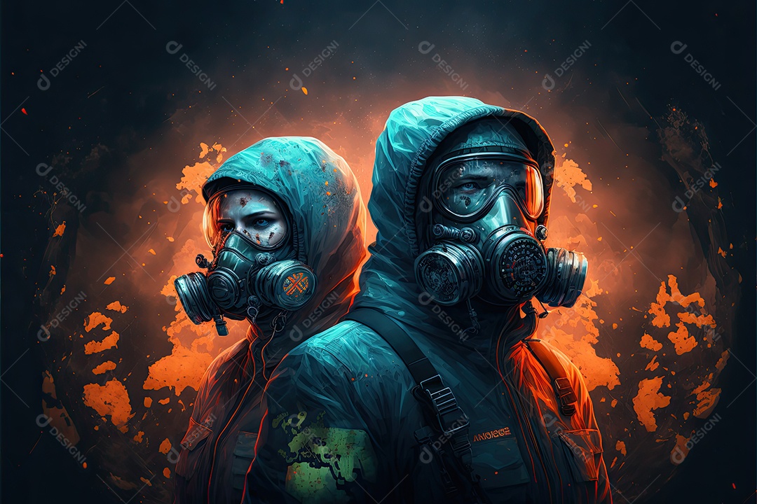 Ilustração sobre pandemia.