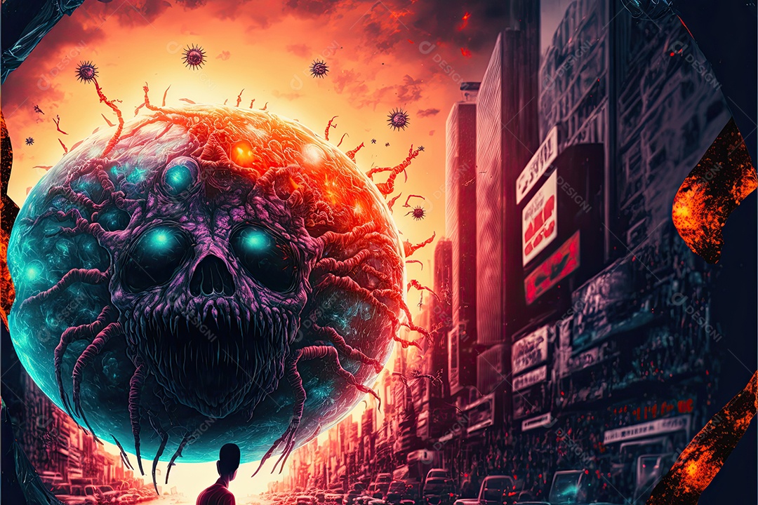 Ilustração sobre pandemia.