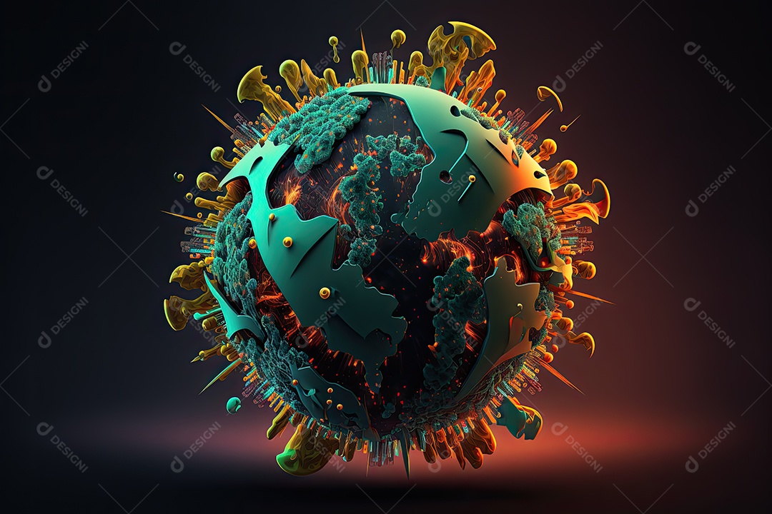 Ilustração sobre pandemia.