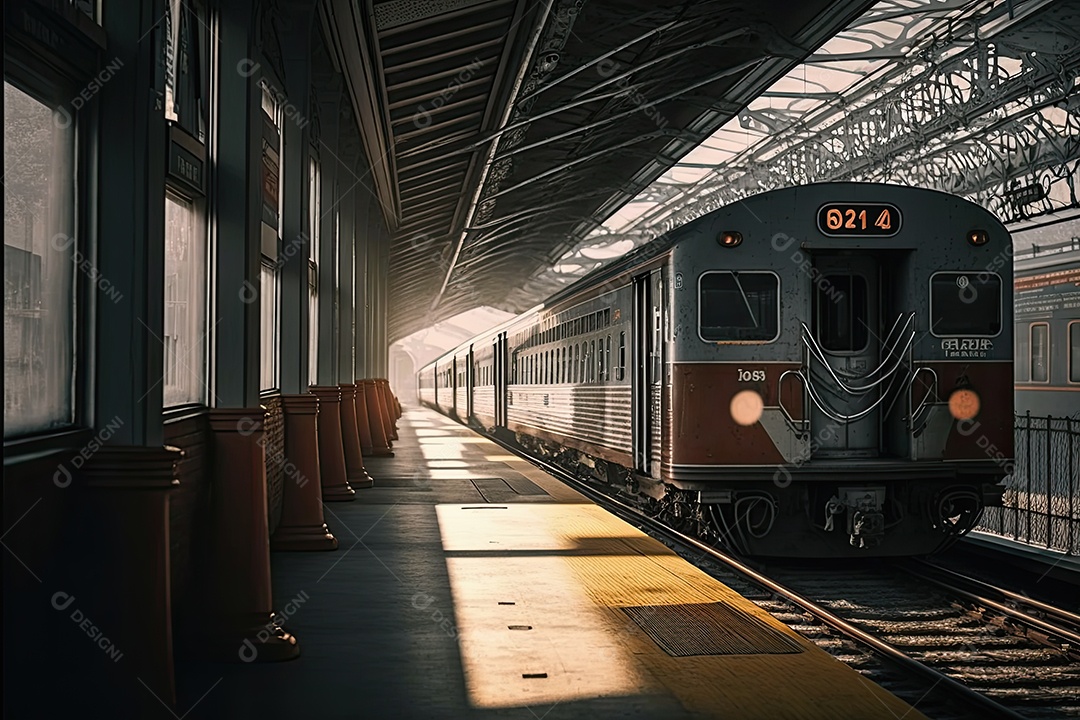 Ilustração sobre a estação de trem.