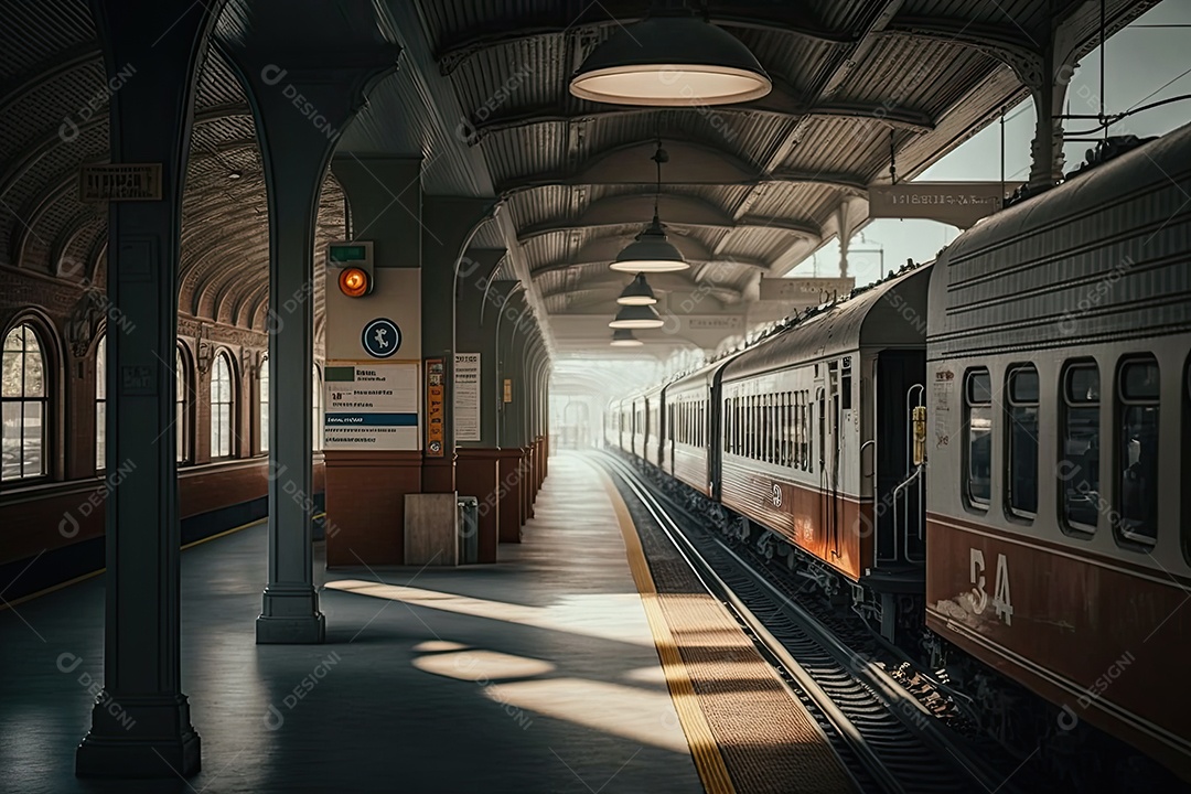 Ilustração sobre a estação de trem.