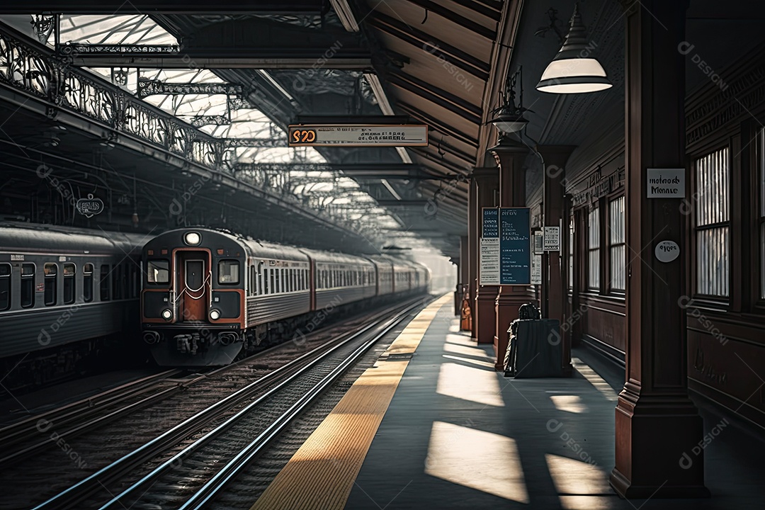 Ilustração sobre a estação de trem.