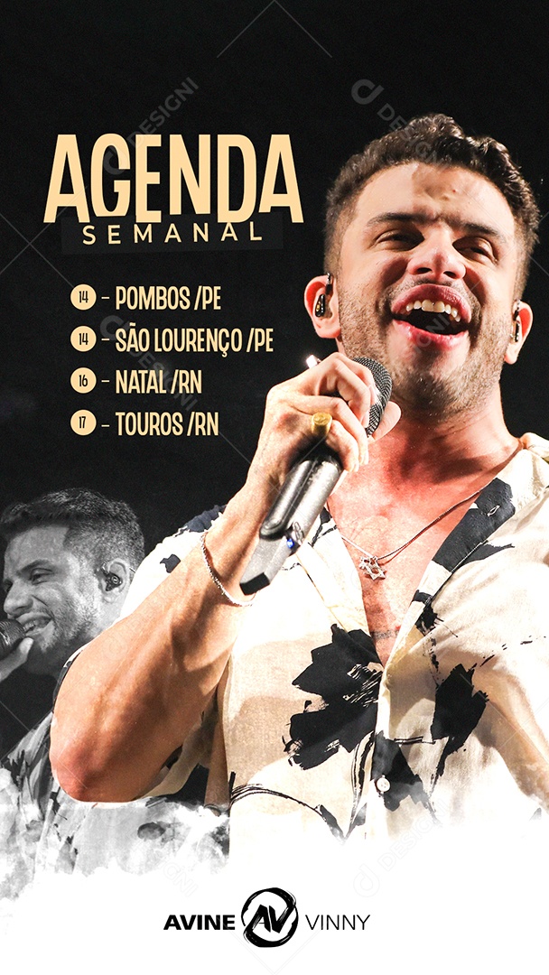 Story Agenda Semanal Avine Vinny Flyer Social Media PSD Editável