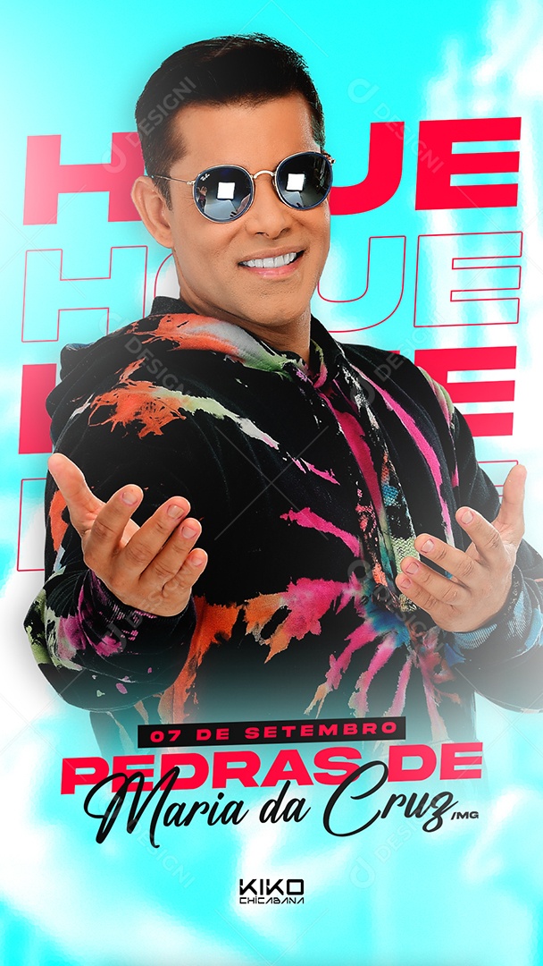 Story Hoje Pedras de Maria da Cruz Kiko Chicabana Flyer Social Media PSD Editável